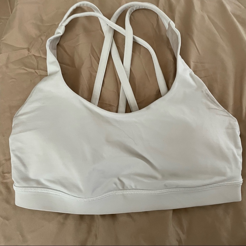 white lululemon energy sports bra- size 6
